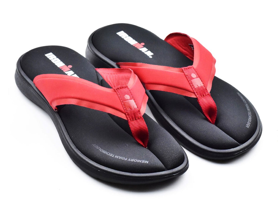 Ironman Women's Lani Supportive Recovery Flip Flop - Black/Red