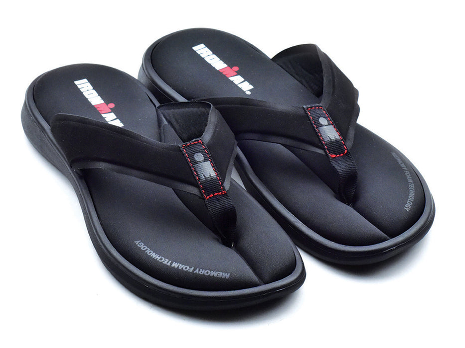Ironman Men's Lani Supportive Recovery Flip Flop - Black