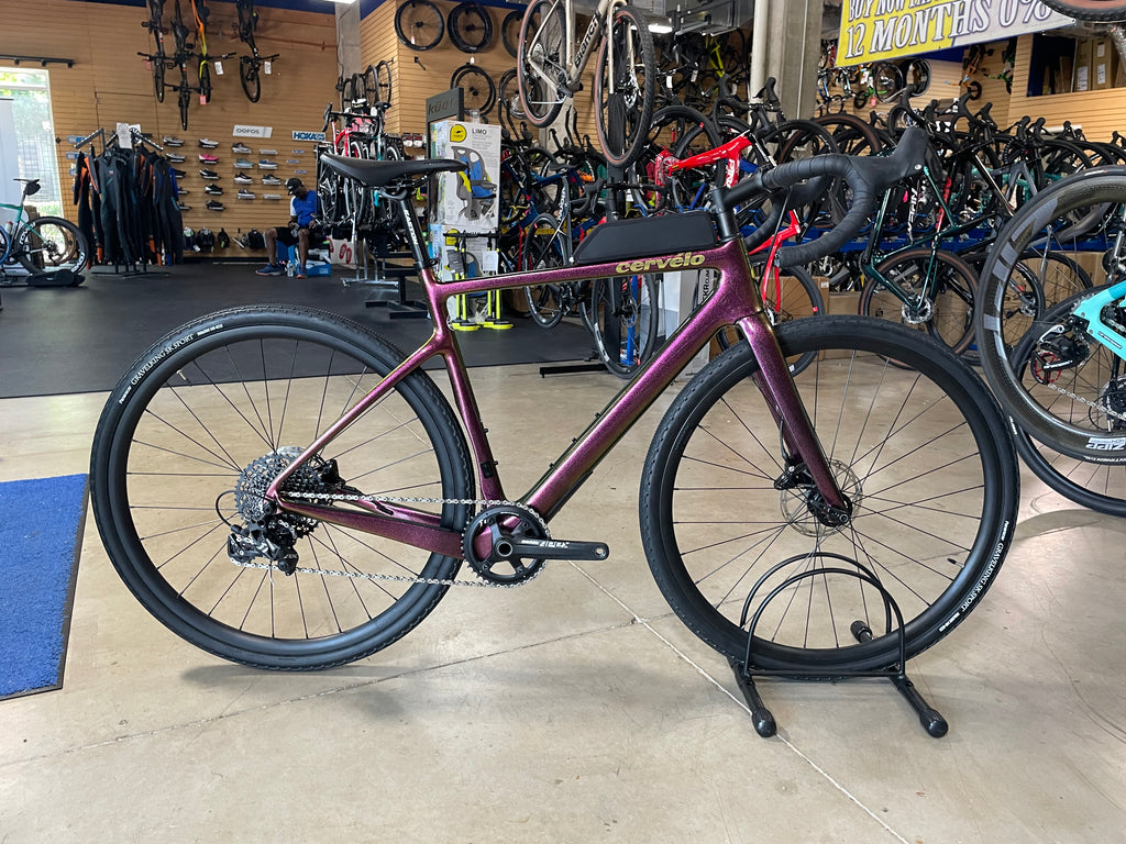 apex 1 gravel bike Cervelo Aspero SRAM Apex 1 11 Speed Purple Sunset