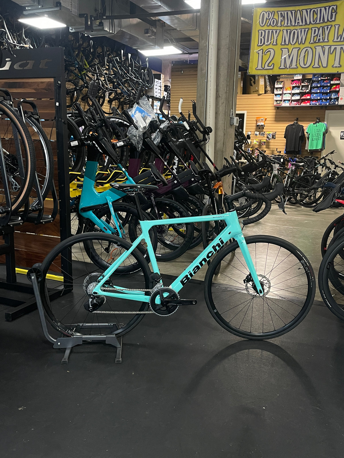 bianchi bicycle 12 months financing XR12 Leucadia Cyclery X250Wh Internal Battery Clean integration and balanced weight distribution Bianchi Sprint Disc Sram Rival