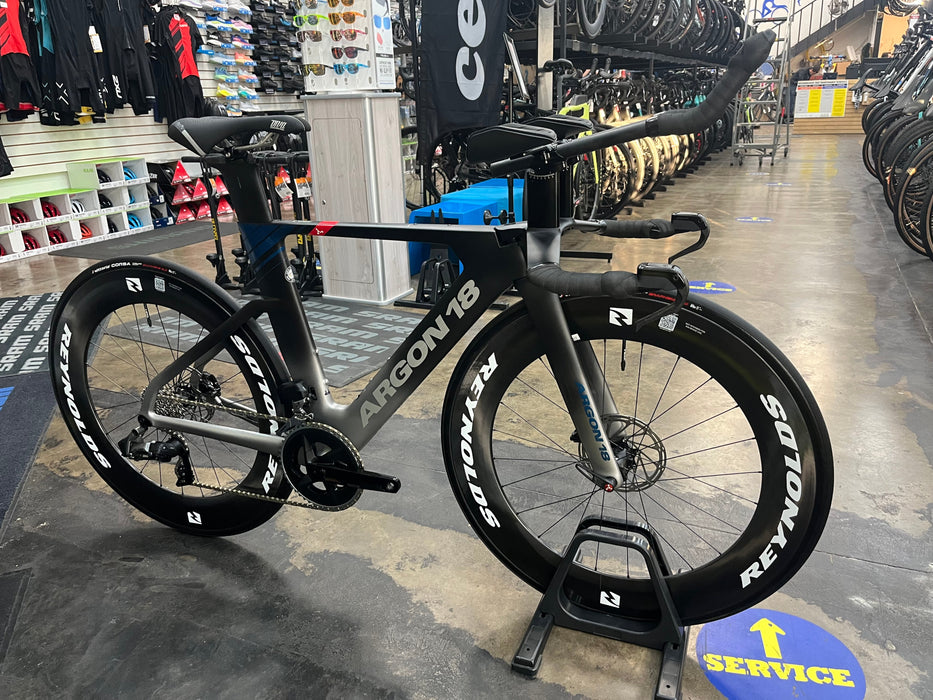 Argon 18 E-118 Tri+ SRAM Rival eTAP AXS 12 Speed - Reynolds AR80 Wheelset - Black 2023