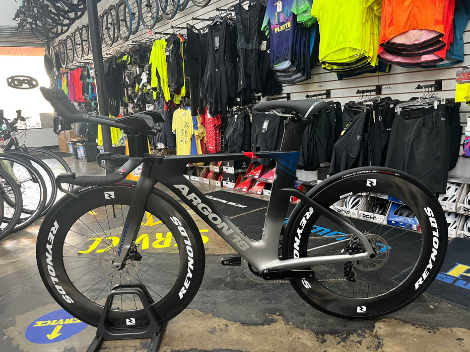 Argon 18 E-118 Tri+ SRAM Rival eTAP AXS 12 Speed - Reynolds AR80 Wheelset - Black 2023