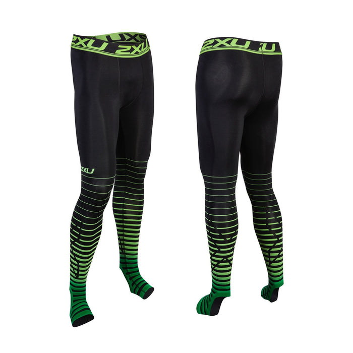 2XU Power Recovery Compression Tights - Large, Black/Green