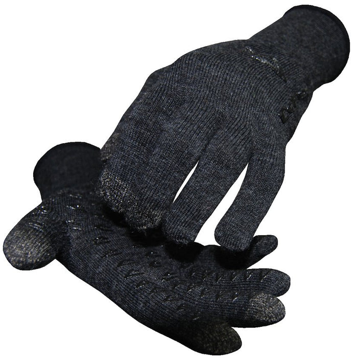 DeFeet DuraGlove ET Wool Gloves - Charcoal Wool w/ Black Grippies