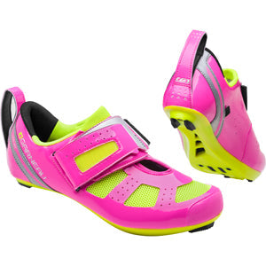 Louis Garneau Women's Tri X-Speed III Triathlon Shoes Pink Glow/Bright Yellow